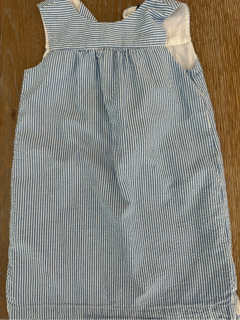 GAP Blue and White Striped Seersucker Romper